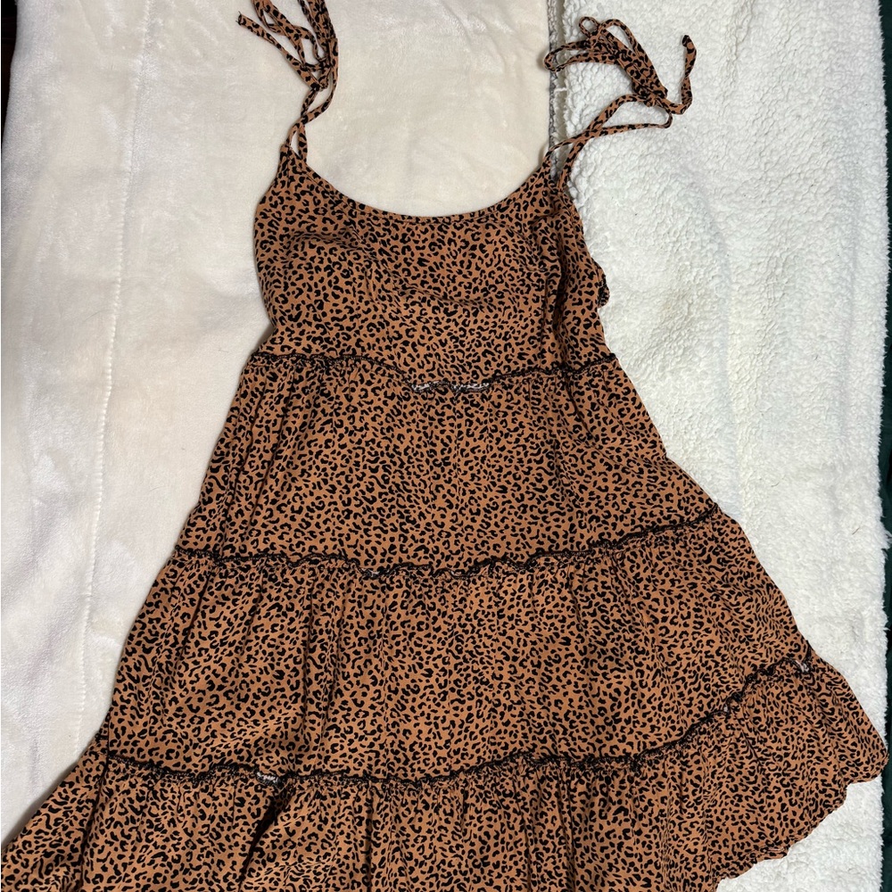 SHEIN Animal Print Ruffle Dress